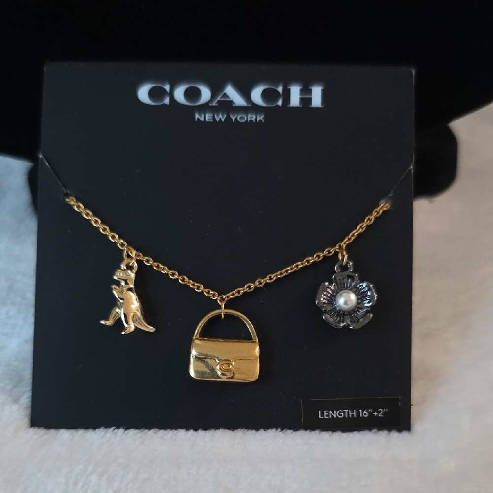 Coach Gold and‎ Silver Charm Necklace